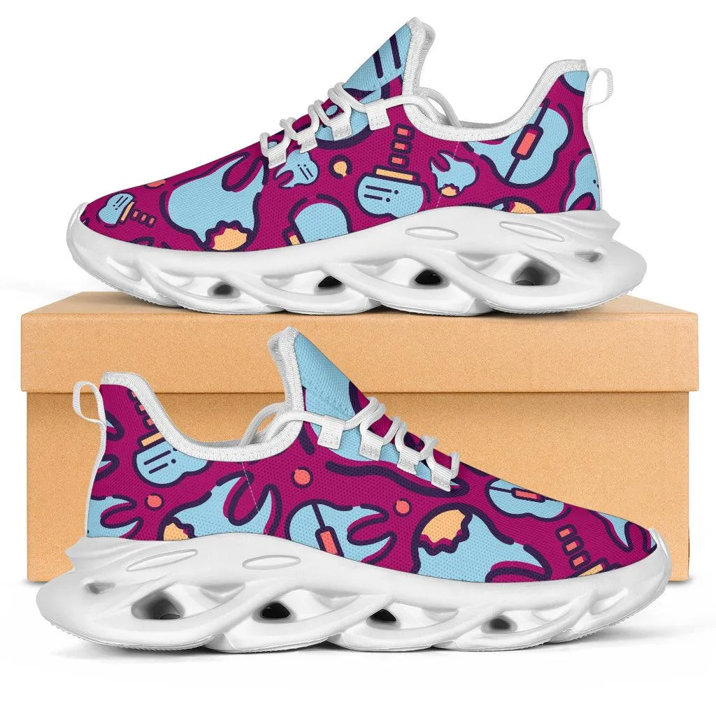 Dentist Blue and Pink Sneakers - White