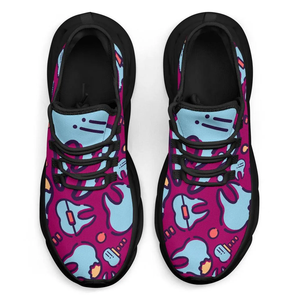 Dentist Blue and Pink Sneakers - White