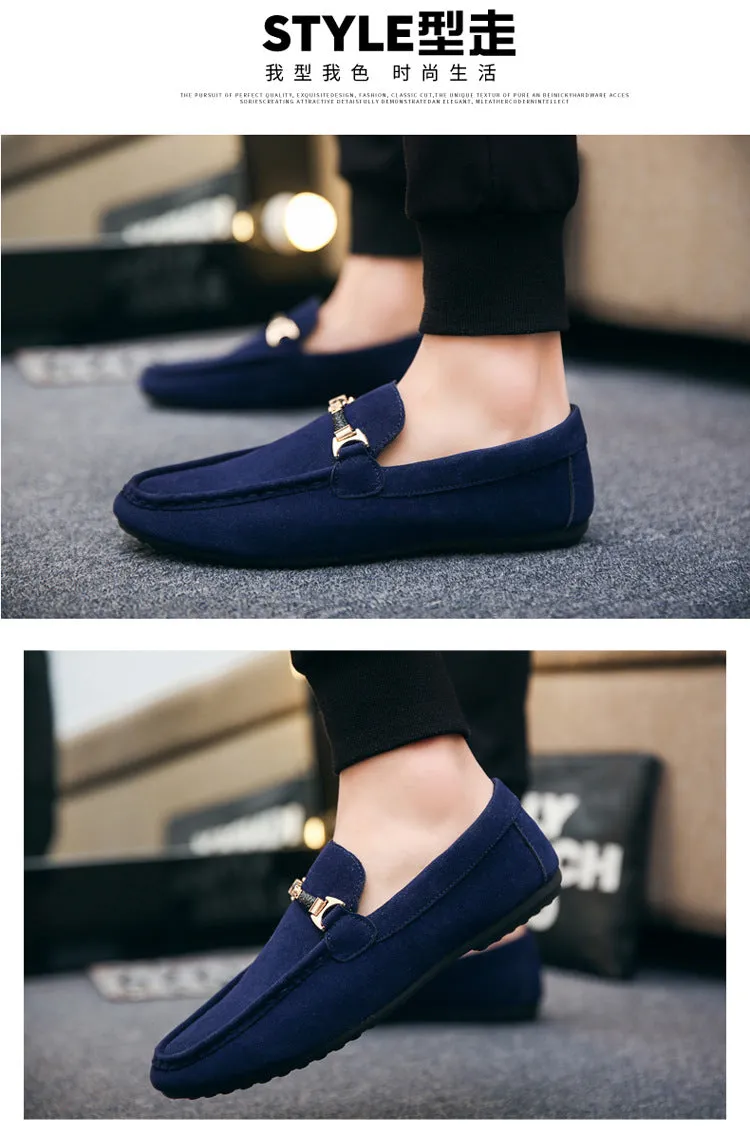 Designer Shoes Men Zapatos De Hombre Slip-On Leather Shoes Casual Male Shoes Adult Red Driving Moccasin Soft Non-slip Loafers