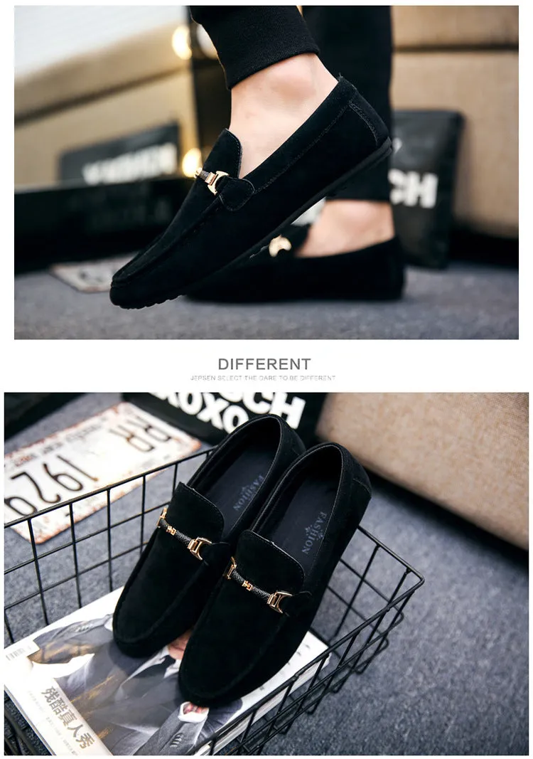 Designer Shoes Men Zapatos De Hombre Slip-On Leather Shoes Casual Male Shoes Adult Red Driving Moccasin Soft Non-slip Loafers