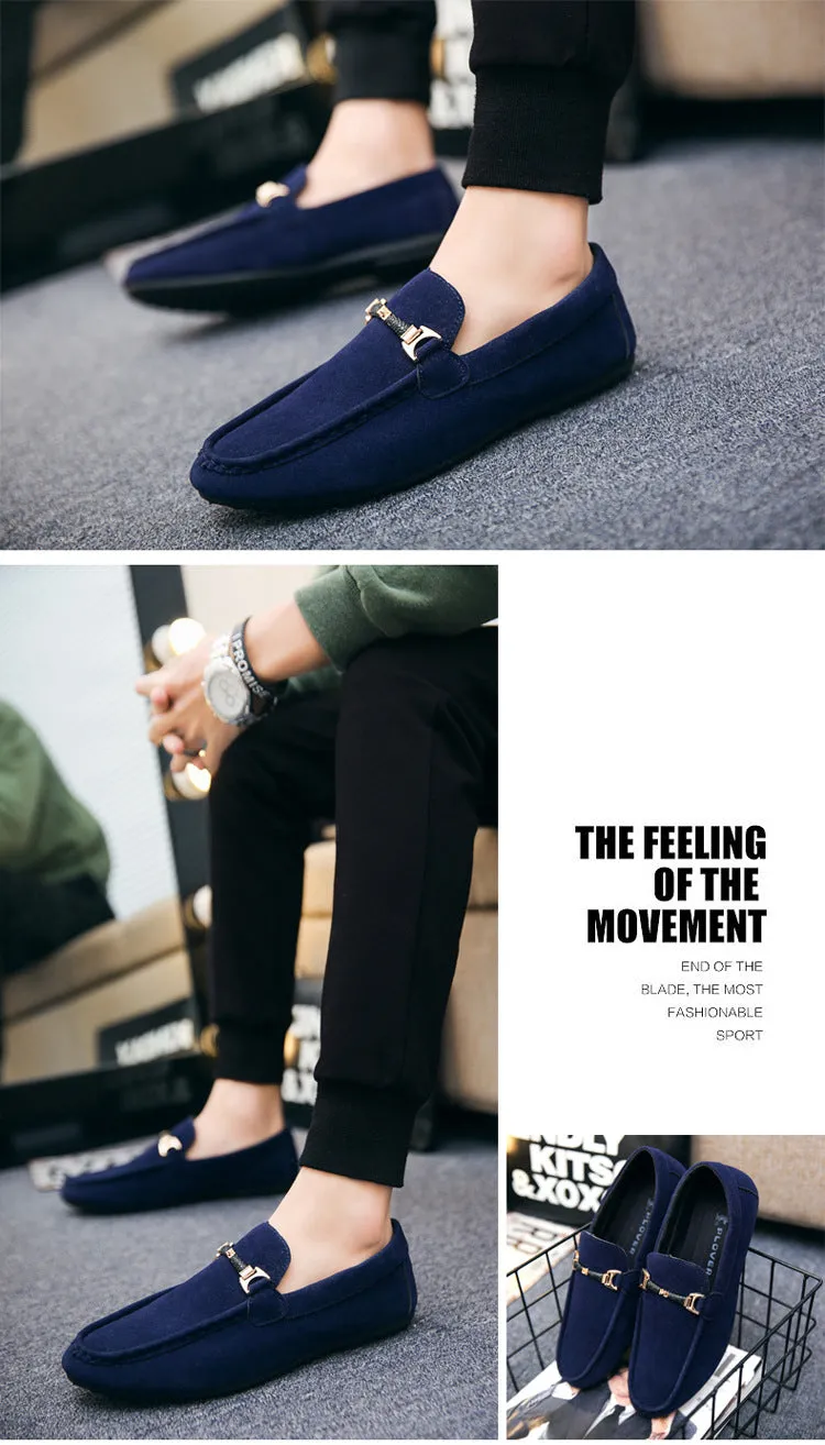 Designer Shoes Men Zapatos De Hombre Slip-On Leather Shoes Casual Male Shoes Adult Red Driving Moccasin Soft Non-slip Loafers