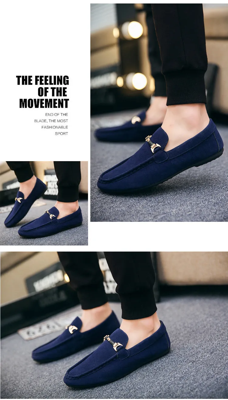 Designer Shoes Men Zapatos De Hombre Slip-On Leather Shoes Casual Male Shoes Adult Red Driving Moccasin Soft Non-slip Loafers