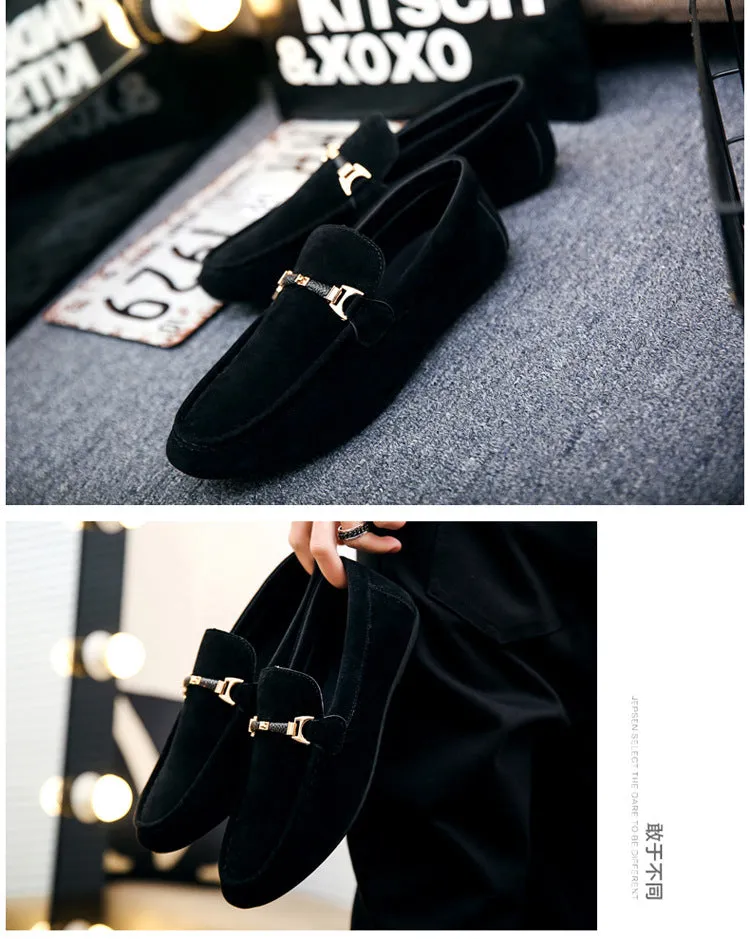 Designer Shoes Men Zapatos De Hombre Slip-On Leather Shoes Casual Male Shoes Adult Red Driving Moccasin Soft Non-slip Loafers