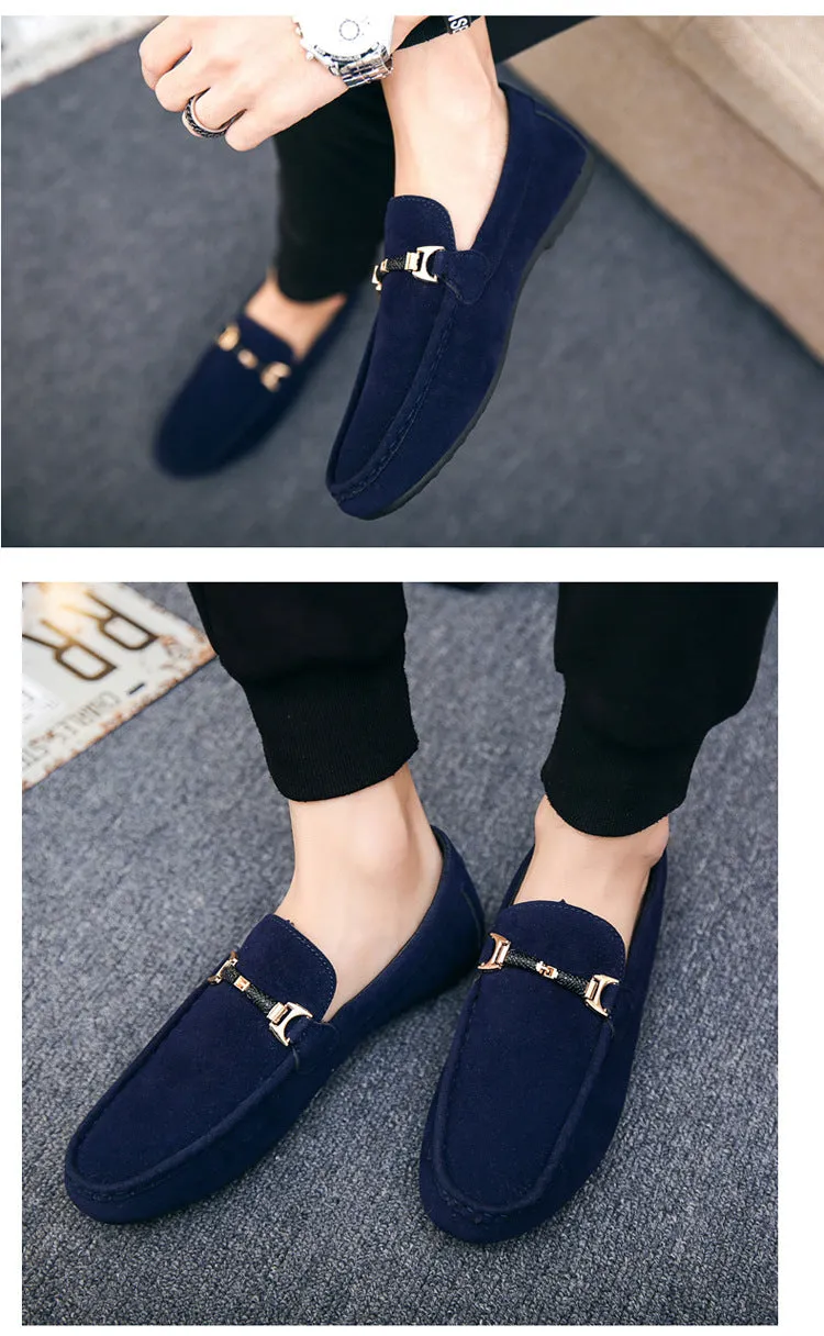 Designer Shoes Men Zapatos De Hombre Slip-On Leather Shoes Casual Male Shoes Adult Red Driving Moccasin Soft Non-slip Loafers