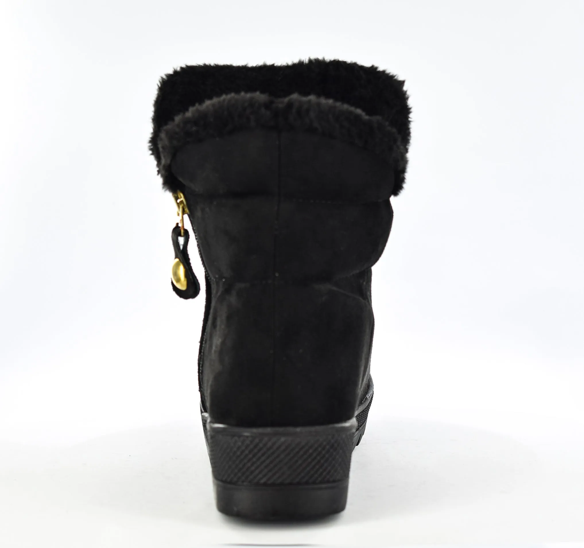 Ladies Winter Courchevel Comfy Snug Ankle Boots Black