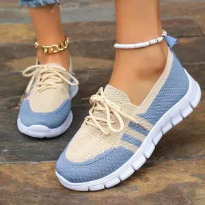 Women's Casual Lace Up Mesh Fly Knit Sneakers 12822218S