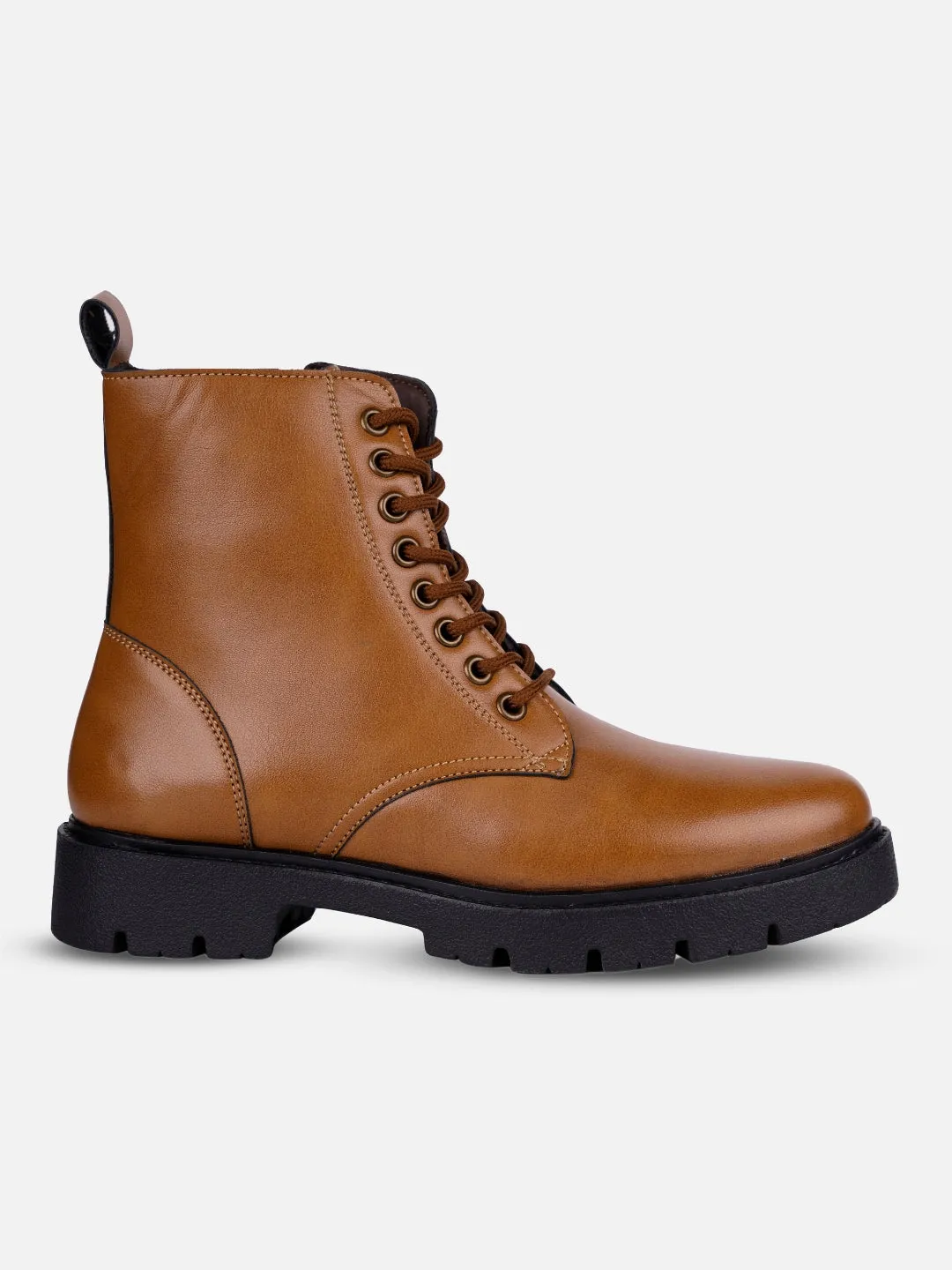 Women's Tan Lace Up Casual Boots (IU5007)
